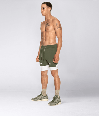 Born Tough Air Pro™ 4-way Stretch 2 in 1 Men's 5" Liner Shorts Military Green