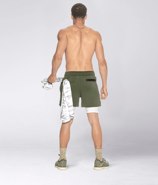 Born Tough Air Pro™ Waist-Loop 2 in 1 Men's 5" Liner Shorts Military Green