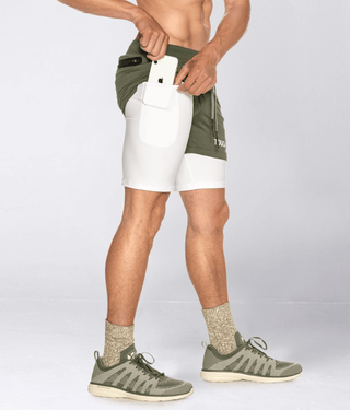 Born Tough Air Pro™ Improved Blood Flow 2 in 1 Men's 5" Liner Shorts Military Green