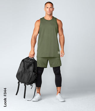 Born Tough Air Pro™ 2 in 1 Dual-layered Men's Shorts With Legging Liner Military Green