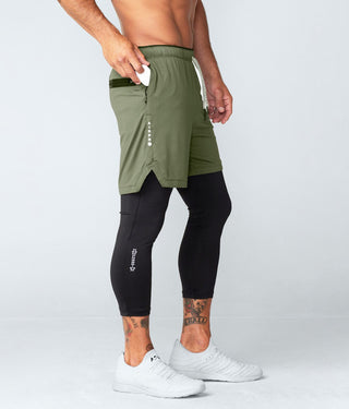 Born Tough Air Pro™ 2 in 1 Ventilated Men's Shorts With Legging Liner Military Green