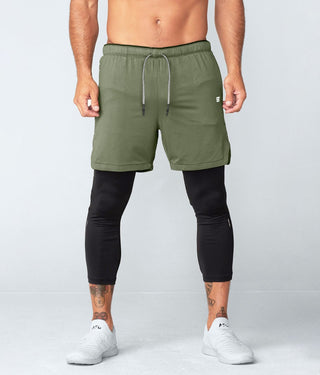 Born Tough Air Pro™ 2 in 1 Spandex inner layer Men's Shorts With Legging Liner Military Green