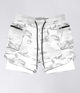 Born Tough Air Pro™ Improved Blood Flow 2 in 1 Men 5" Cargo Liner Shorts White Camo