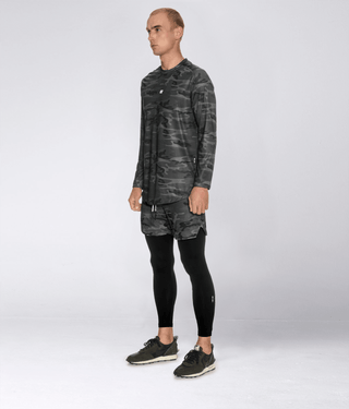 Born Tough Air Pro™ Long Sleeve Moisture Wicking Fitted Tee Gym Workout Shirt For Men Grey Camo