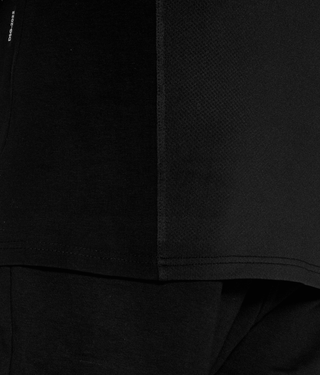 Born Tough Short Sleeve Flatlock Seams Back Roll T-Shirt For Men Black