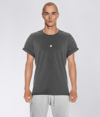 Born Tough Short Sleeve Light-Weight Back Roll T-Shirt For Men Grey
