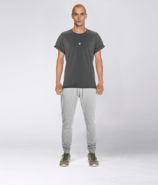 Born Tough Short Sleeve Signature Swift Fabric Back Roll T-Shirt For Men Grey