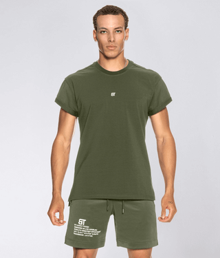 Born Tough Short Sleeve Light-Weight Back Roll T-Shirt For Men Military Green