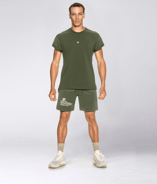 Born Tough Short Sleeve Signature Swift Fabric Back Roll T-Shirt For Men Military Green