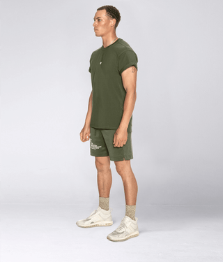 Born Tough Short Sleeve Preshrunk Back Roll T-Shirt For Men Military Green
