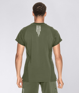 Born Tough Short Sleeve Streamlined Look Back Roll T-Shirt For Men Military Green