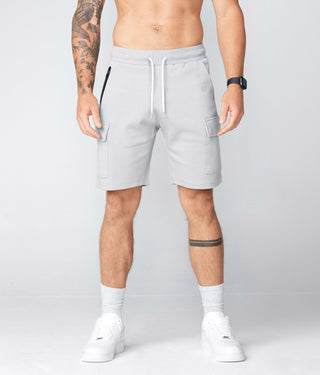 Born Tough Men Signature tech Fabric Cargo Shorts Metal Gray
