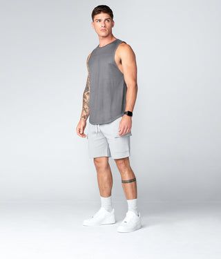 Born Tough Men Zippered Pockets Cargo Shorts Metal Gray