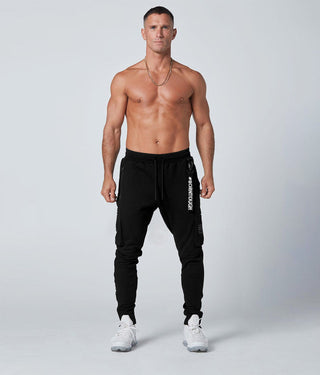 Born Tough Slim Fit Running Cargo Jogger Pants For Men Black