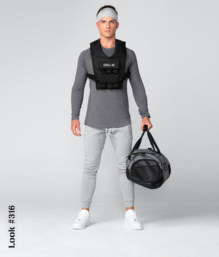 Born Tough Padded Top Grab Handle Gray Gym Workout Duffel Bag