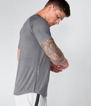 Born Tough Men Reflected Logo Core Fit SS Shirt Gray
