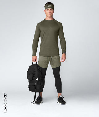 Born Tough Men Extremely durable Core Fit LS Shirt Army Green