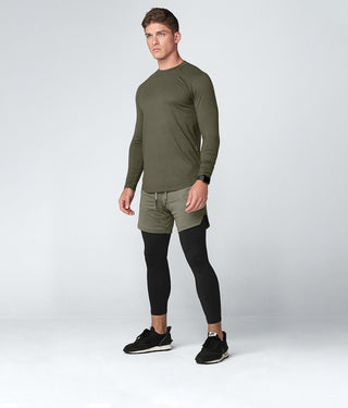 Born Tough Men Swift fabric Core Fit LS Shirt Army Green