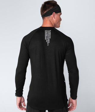 Born Tough Men Reflected Logo Core Fit LS Shirt Black