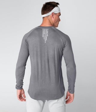 Born Tough Men Reflected Logo Core Fit LS Shirt Gray