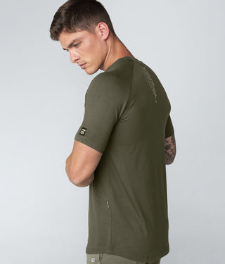 Born Tough Men Flatlock Seams Core Fit SS Shirt Army Green