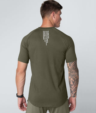 Born Tough Men Reflected Logo Core Fit SS Shirt Army Green