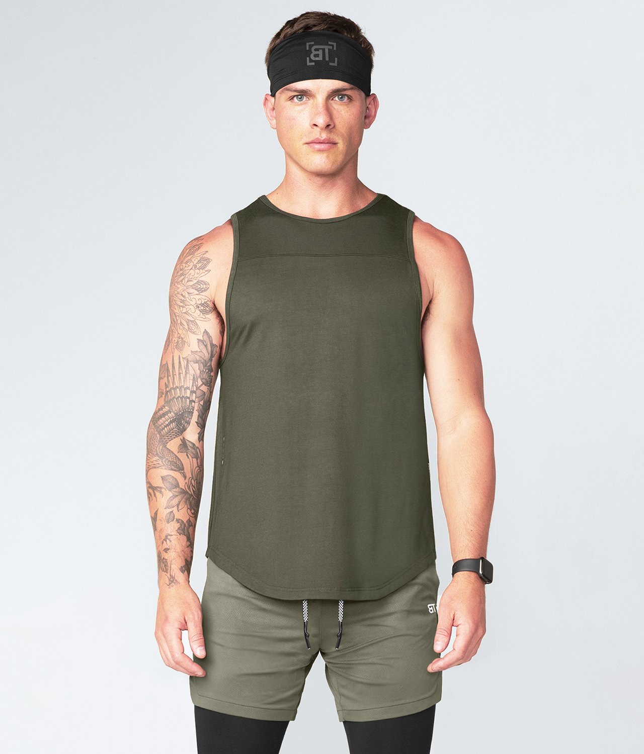 Army green workout tank cheap