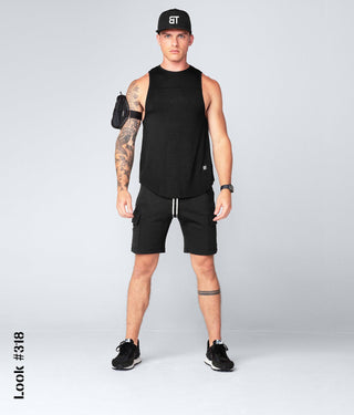 Born Tough Men Stretchable  Core Fit Tank Black