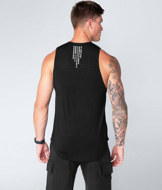 Born Tough Men Reflective Logo Core Fit Tank Black