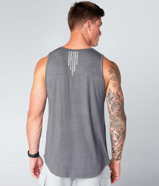 Born Tough Men Reflective Logo Core Fit Tank Gray.