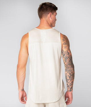 Born Tough Men Reflective Logo Core Fit Tank Stone