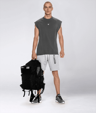 Born Tough Men Promoting Ventilation Core Fit Zippered Shorts Metal Gray