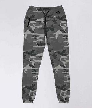 Born Tough Core Fit Shape Retention Zippered Jogger Pants for Men Grey Camo