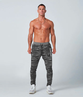 2000. Viscose Core Fit Zippered Jogger Grey Camo