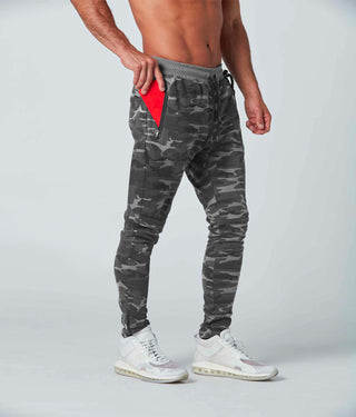 2000. Viscose Core Fit Zippered Jogger Grey Camo