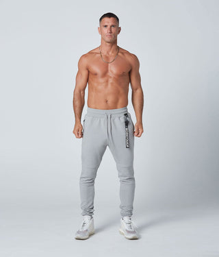Born Tough Core Fit Zippered Bodybuilding Jogger Pants for Men Metal Gray