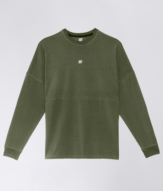 Born Tough Long Sleeve Flatlock Seams Over Size Shirt For Men Military Green