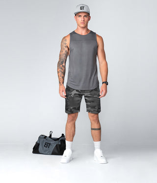 Born Tough Men's Crossfit Cargo Shorts Grey Camo