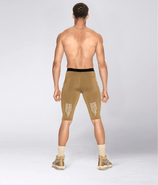 Born Tough Men's Phone Pockets Compression Shorts Khaki
