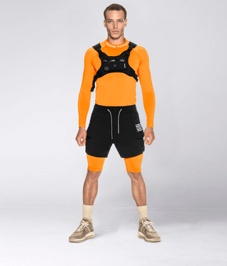 Born Tough Men's Gravity Pockets Compression Shorts Orange