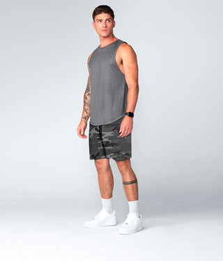 3000. Viscose Core Fit Zippered Shorts Grey Camo