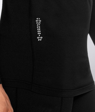 Born Tough Mock Neck Elegant Fitting Long Sleeve Compression Shirt For Men Black