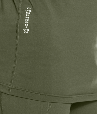 Born Tough Mock Neck Elegant Fitting Long Sleeve Compression Shirt For Men Military Green
