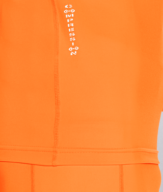 Born Tough Mock Neck Elegant Fitting Long Sleeve Compression Shirt For Men Orange