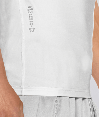 Born Tough Mock Neck Elegant Fitting Short Sleeve Compression Shirt For Men White