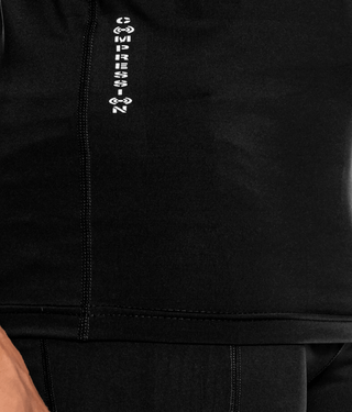 Born Tough Mock Neck Elegant Fitting Short Sleeve Compression Shirt For Men Black