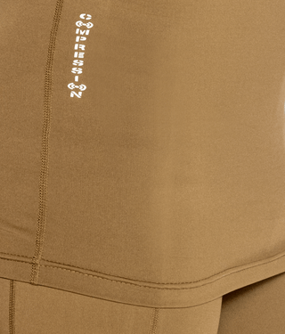 Born Tough Mock Neck Elegant Fitting Short Sleeve Compression Shirt For Men Khaki