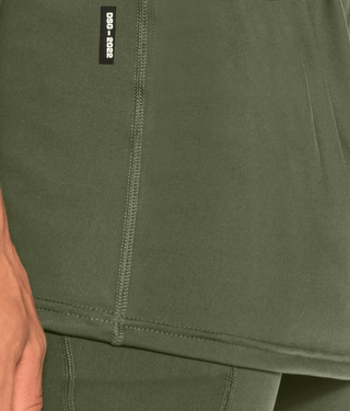 Born Tough Mock Neck High Performance Sleeveless Base Layer Shirt For Men Military Green