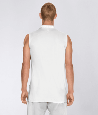 Born Tough Mock Neck Elegant Fitting Sleeveless Base Layer Shirt For Men White