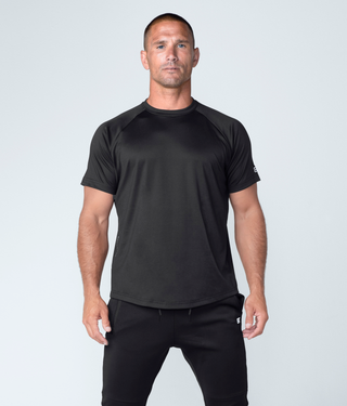 Born Tough Momentum Supersoft Double Cotton Blend Fabric Short Sleeve T-Shirt For Men Black